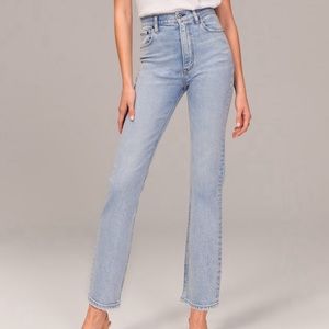 Abercrombie & fitch the ankle straight ultra high rise